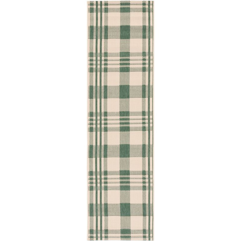 Courtyard CY6201 Power Loomed Indoor/Outdoor Runner Rug - Green/Beige - 2'3"x6'7" - Safavieh.