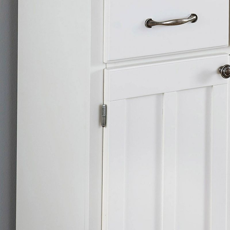 36.25" Sideboard Buffet Servers with Wood Top White - Home Styles: Kitchen Storage, Hutch Design, Wine Rack