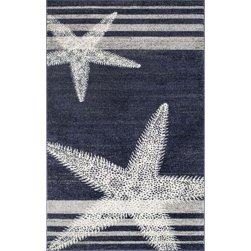 Nuloom Starfish Animal Print 5x8 Indoor Area Rug for Living Room Bedroom Dining Room Kitchen, Blue/Grey