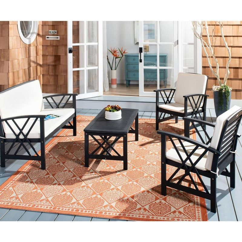 Fontana 4 Piece Set - Indoor/Outdoor - PAT7008 - Black/Beige - Safavieh