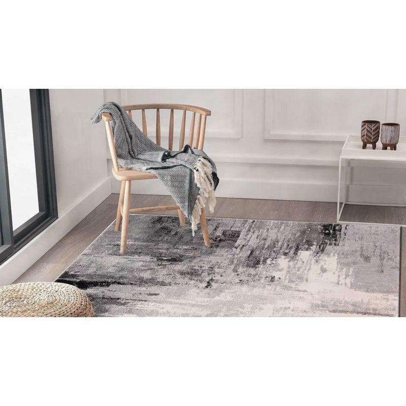 World Rug Gallery Bari Contemporary Abstract Art Area Rug - Multi 2'x3'