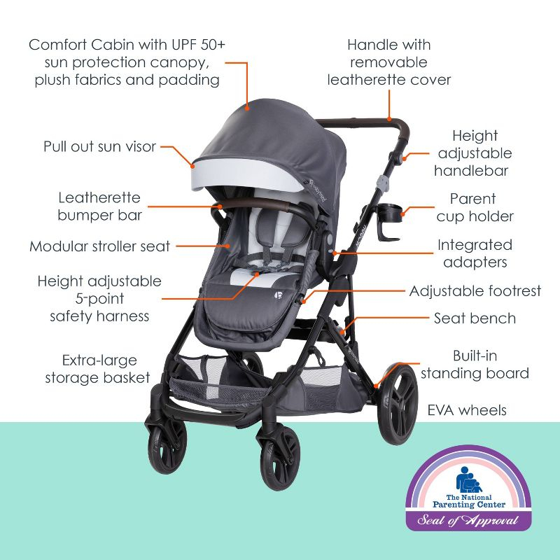 Baby Trend Morph Single to Double Modular Stroller - Dash Gray