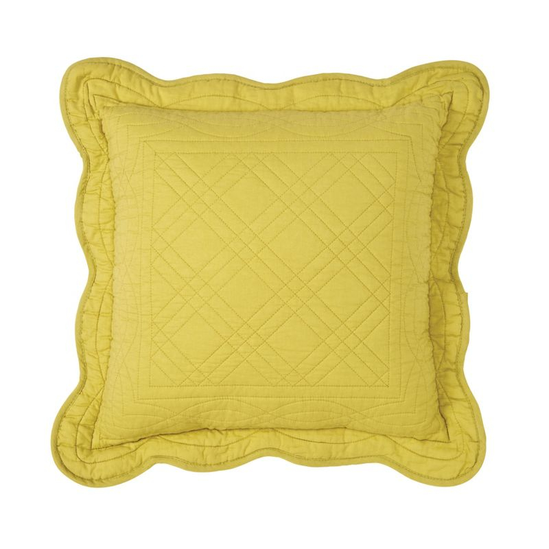 BrylaneHome Florence Square Pillow - Dandelion Stripe