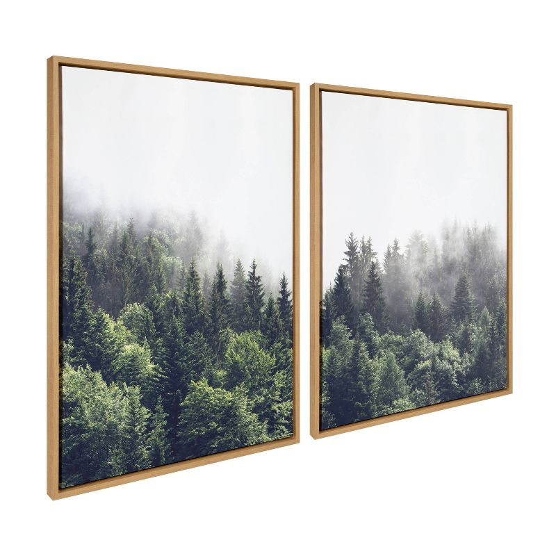 Kate & Laurel All Things Decor: Sylvie Forest Canvas Art, Home & Office Wall Decor Set