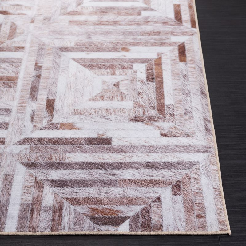 Faux Hide FAH549 Power Loomed Machine Washable Area Rug - Beige/Brown - 8'x10' - Safavieh.
