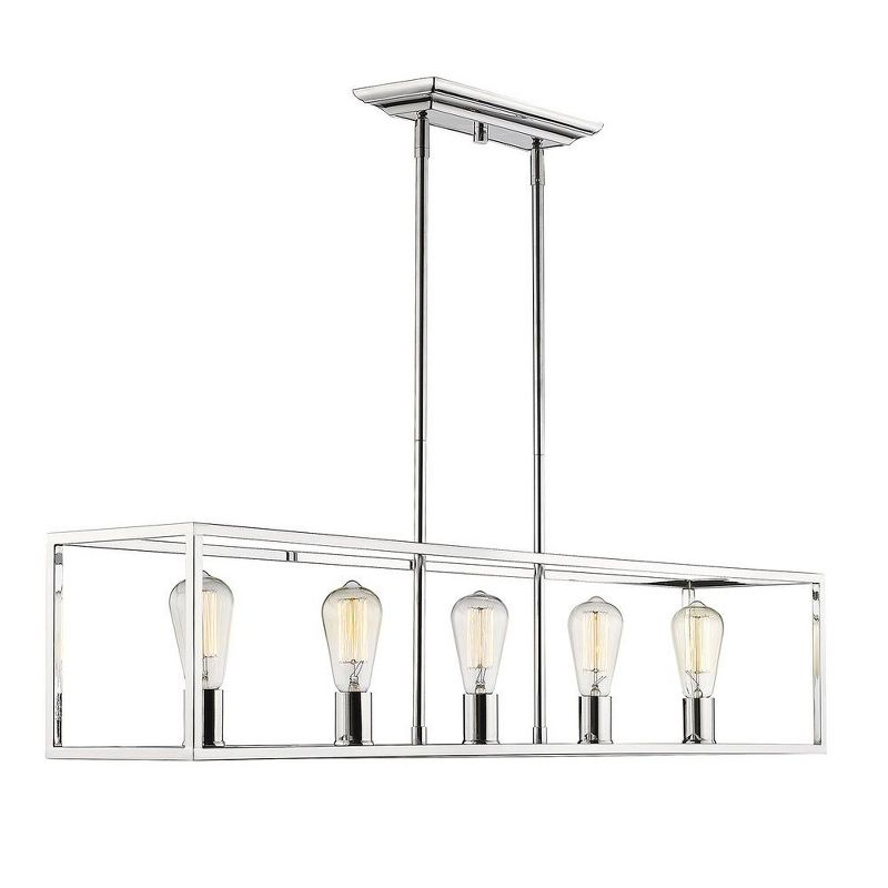 Golden Lighting Wesson 5-Light Linear Pendant in Chrome