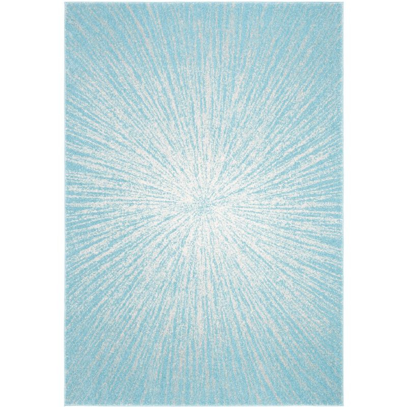 Evoke EVK228 Power Loomed Indoor Area Rug - Aqua/Ivory - 4'x6' - Safavieh
