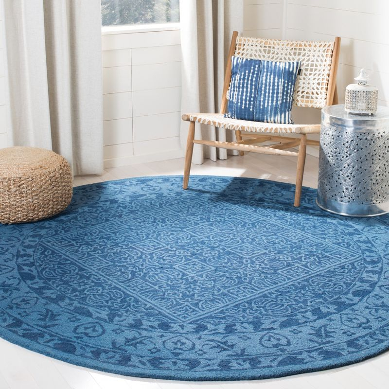 Dip Dye DDY151 Hand Tufted Indoor Area Rug - Navy Blue - 7' Round - Safavieh