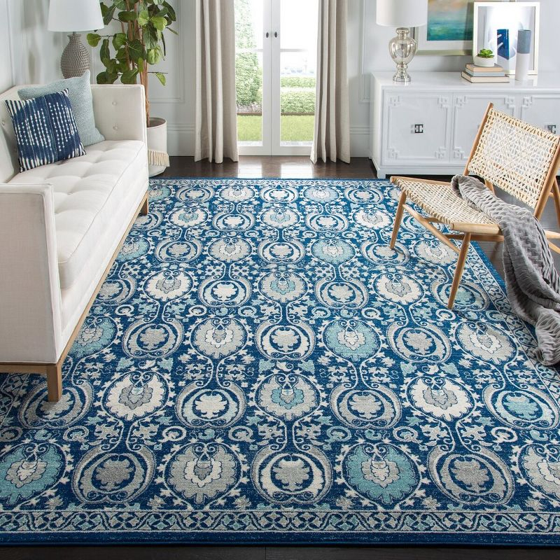 Evoke EVK251 Power Loomed Area Rug - Blue/Ivory - 8'x10' - Safavieh.