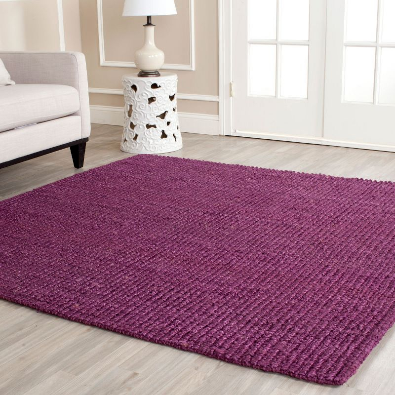 Natural Fiber NF447 Hand Woven Indoor Area Rug - Purple - 6'x6' - Safavieh