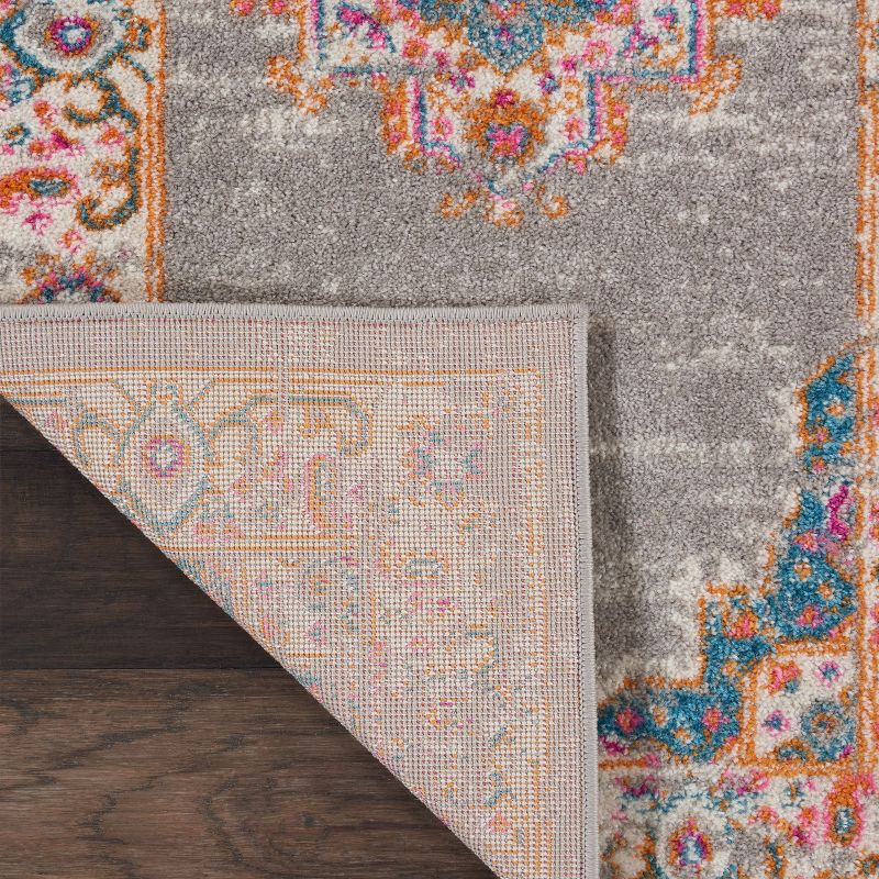 Nourison Passion Medallion Bohemian Indoor Rug Grey 8' x 10'