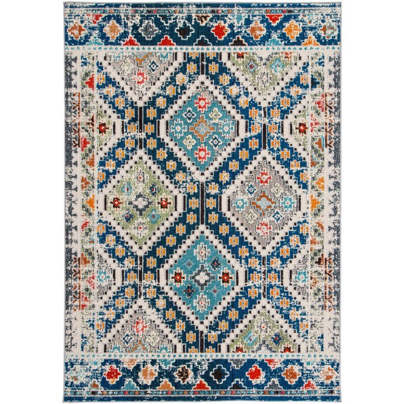 Madison MAD418 Power Loomed Indoor Area Rug - Navy/Beige - 4'x6' - Safavieh