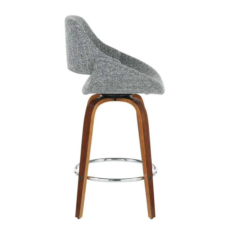 Set of 2 Fabrico Counter Height Barstool with Walnut Legs & Upholstered Seat - LumiSource