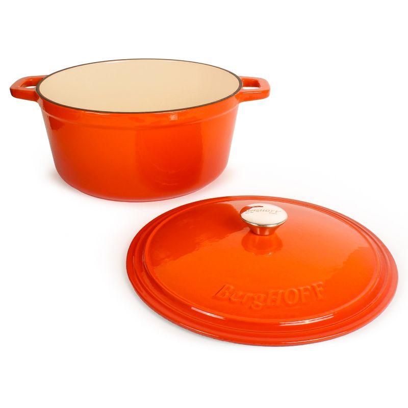 BergHOFF Neo 7Qt. Cast Iron Round Covered Dutch Oven, Orange