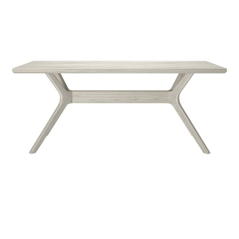 Plank+Beam 72" Verso Rectangular Dining Table for 6, Solid Wood Cross Leg Kitchen Table, White Sand