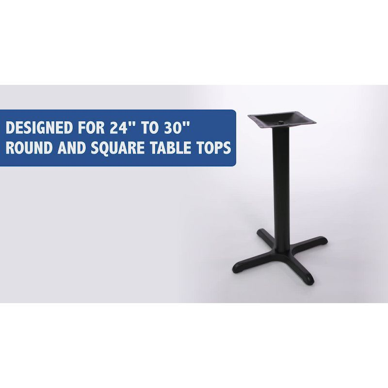 Emma and Oliver 22" x 22" Cast Iron Table X-Base