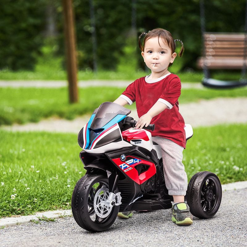 Aosom Licensed BMW HP4 Kids Electric Motorcycle Ride-On Toy 3-Wheels 6V Battery Powered Motorbike with Music for Girls Boy 18 - 60 Months, Red