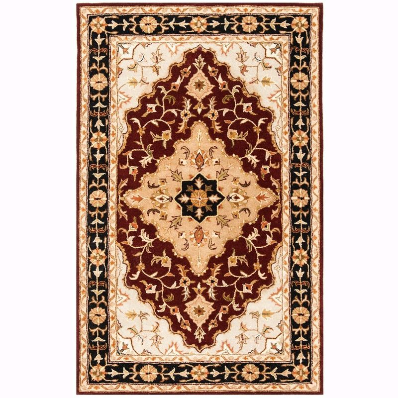 Heritage HG760 Hand Tufted Area Rug - Red/Black - 4'x6' - Safavieh.
