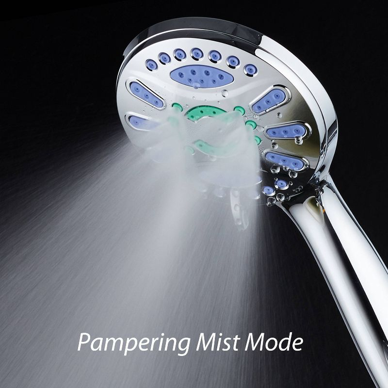 Six Setting Elite High Pressure Ultra Luxury Handheld Shower Head Chrome - AquaDance: Hotelspa Notilus, 6ft Hose, Polished ABS & Brass