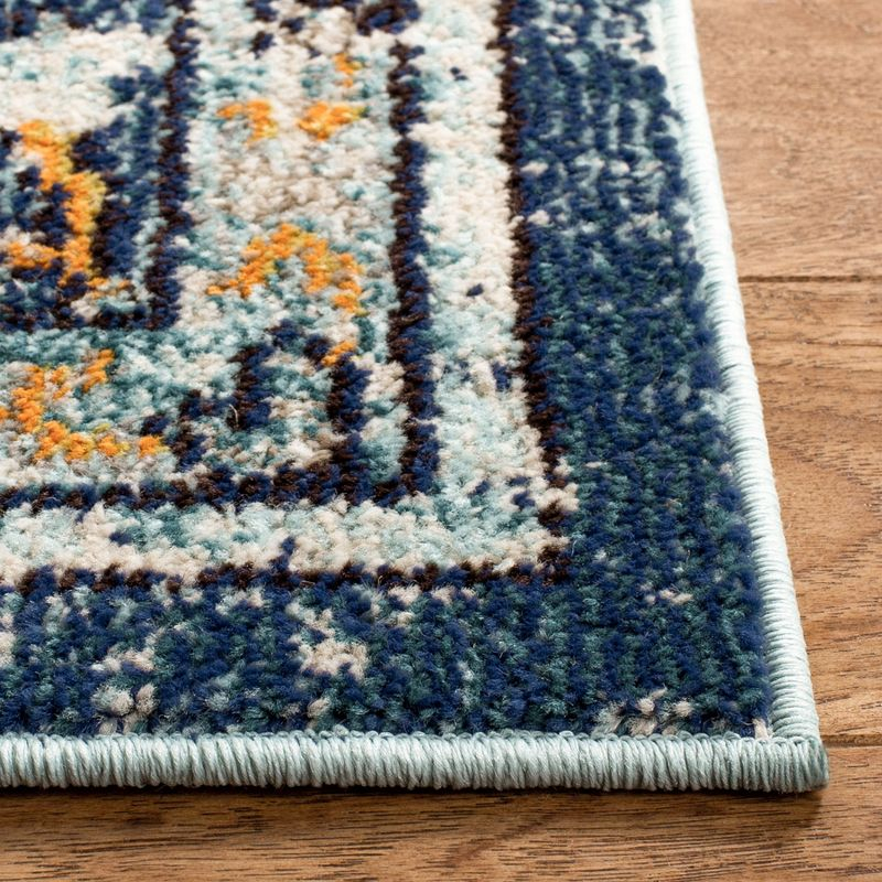 Madison MAD473 Power Loomed Indoor Runner Rug - Blue/Light Blue - 2'2"x16' - Safavieh
