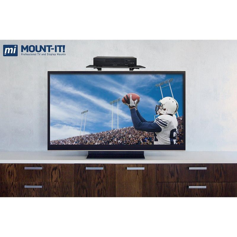 Mount-It TV Wall Mount Shelf Bracket Under TV for Cable Box, DVD Player, Stereo AV Components Shelf, Black