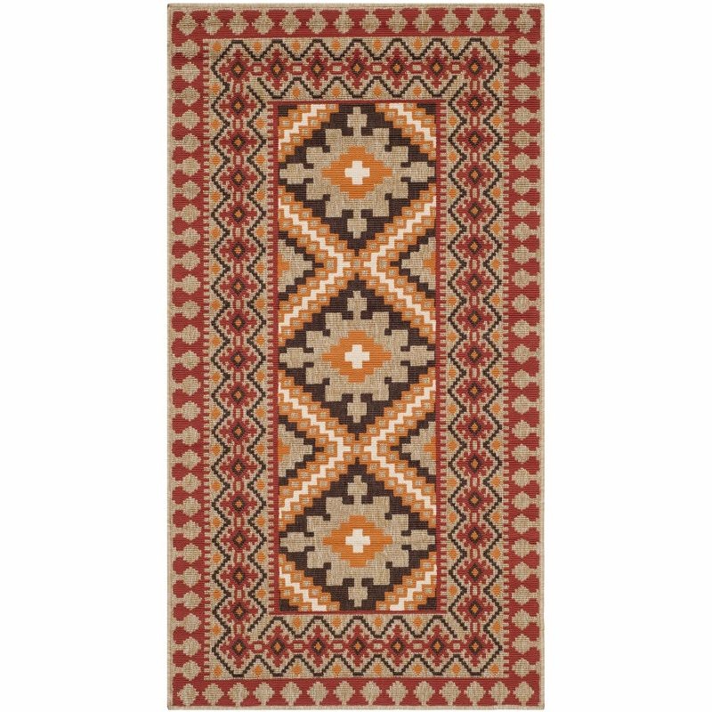 Veranda VER099 Power Loomed Indoor/Outdoor Accent Rug - Red/Natural - 2'x3'7" - Safavieh