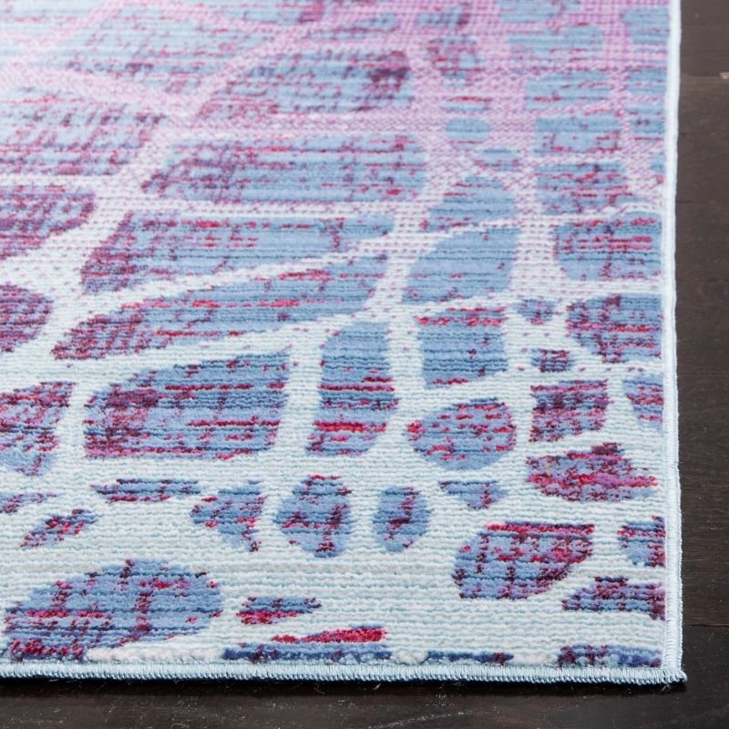 Valencia VAL204 Power Loomed Runner Rug - Blue/Fuchsia - 2'3"x10' - Safavieh.