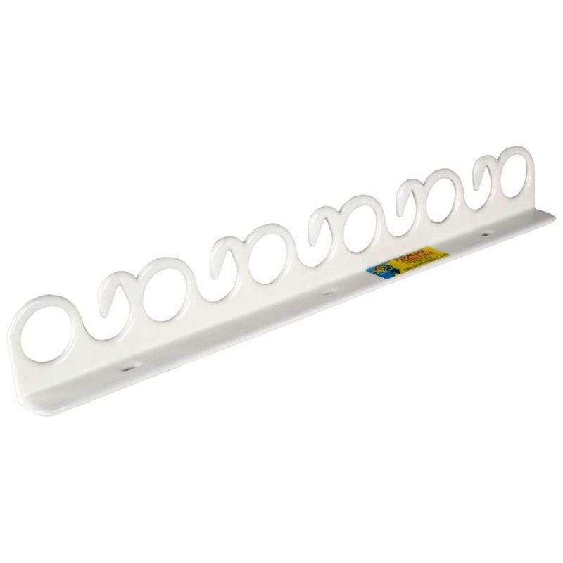 Piranha FD011 Original Vinyl Coated Steel Indoor Outdoor Compact Overhead and Wall Mount Fishing Rod Rack with Installation Hardware, Holds 11 Rods