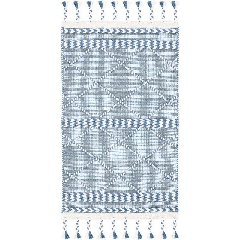 Casablanca CSB575 Hand Loomed Area Rug - Blue/Ivory - 6'x9' - Safavieh.