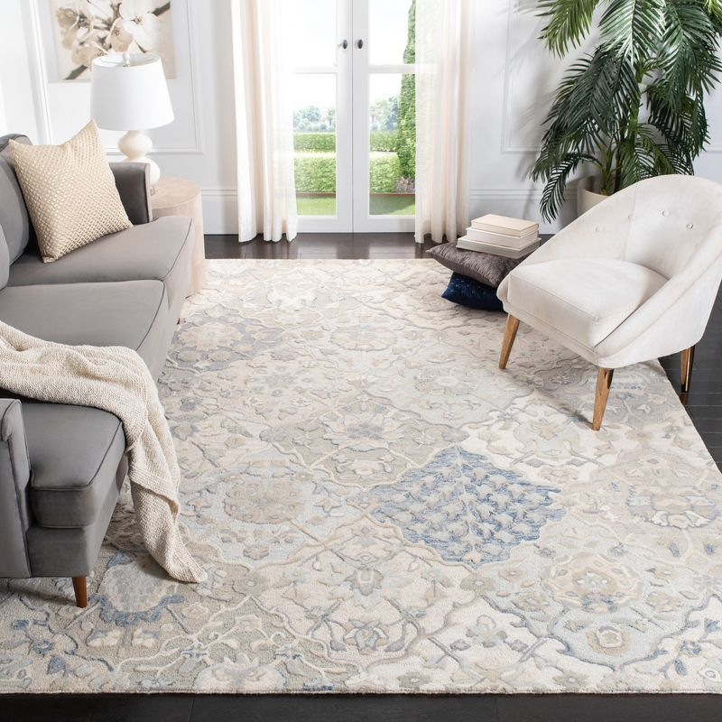 Glamour GLM622 Hand Tufted Area Rug - Grey/Blue - 5'x8' - Safavieh.