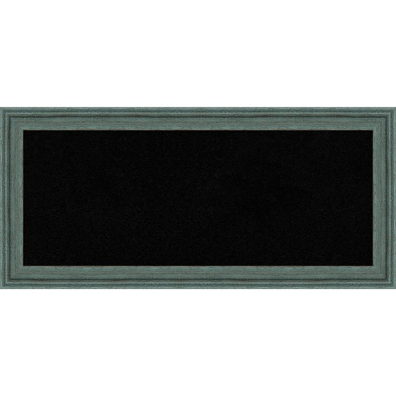 33"x15" Upcycled Wood Frame Black Cork Board Teal/Gray - Amanti Art