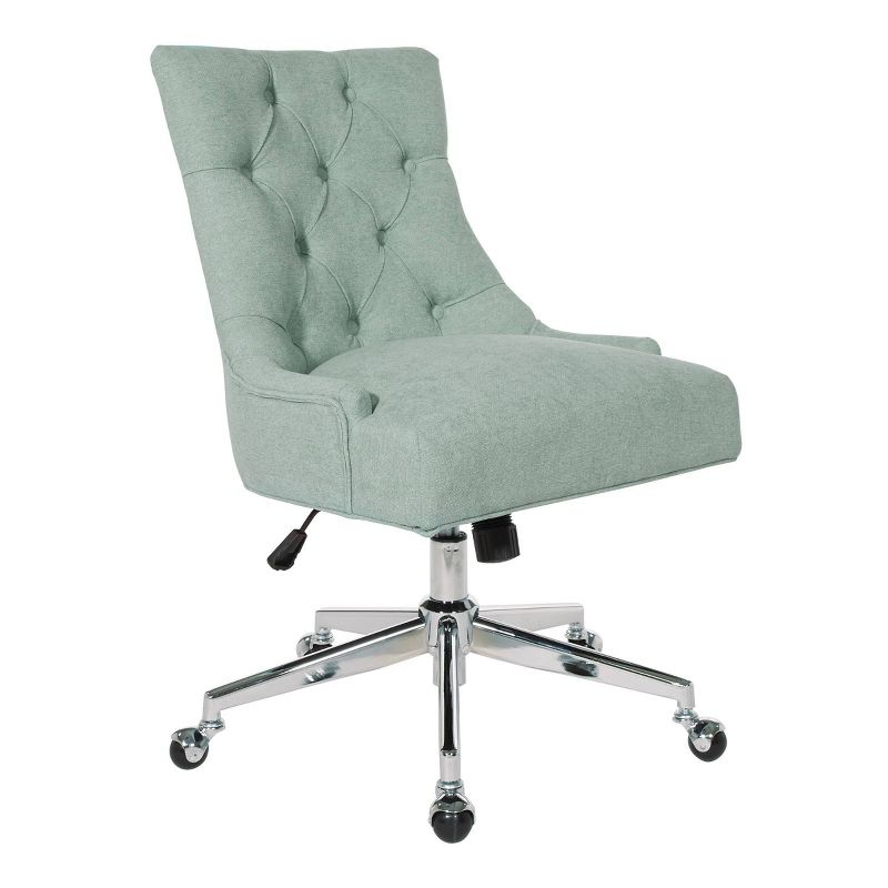 Amelia Office Chair Mint - OSP Home Furnishings: Ergonomic, Swivel, Chrome-Plated Frame, Adjustable Height