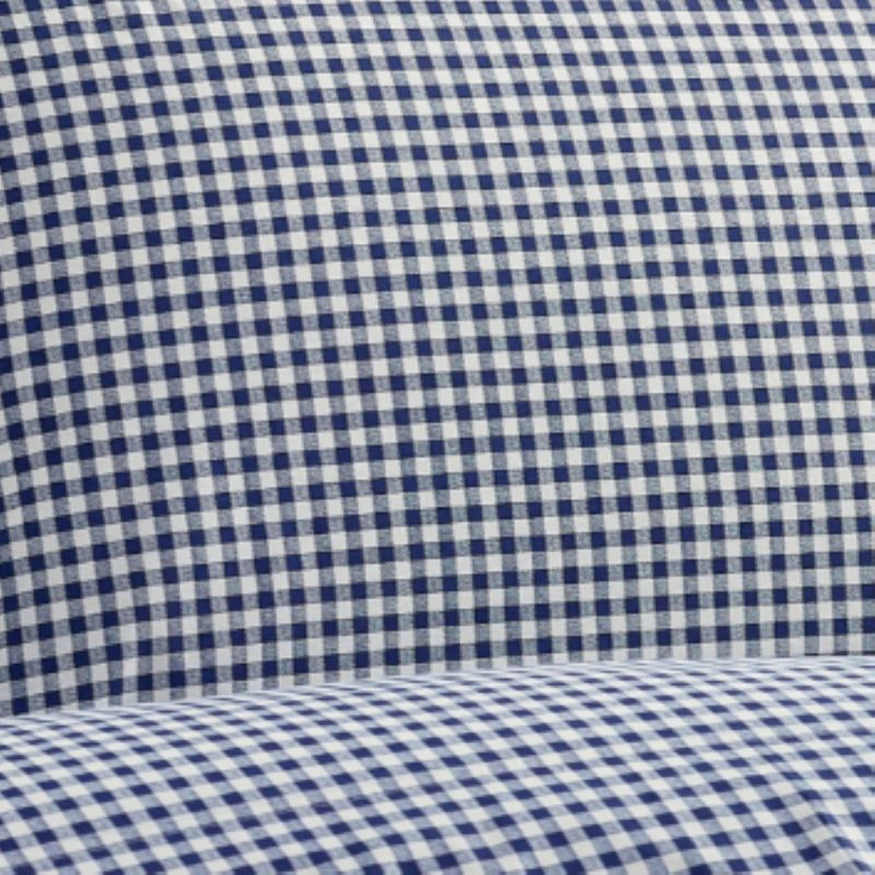 Laurel & Mayfair King Gingham Print Sheet Set Navy