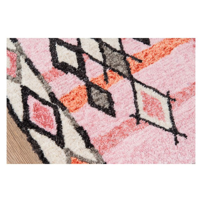 2'3"x8' Shapes Tufted Runner Rug Pink - Momeni: Modern Handmade Hallway Rug, Polyester, Medium Pile, Indoor Use