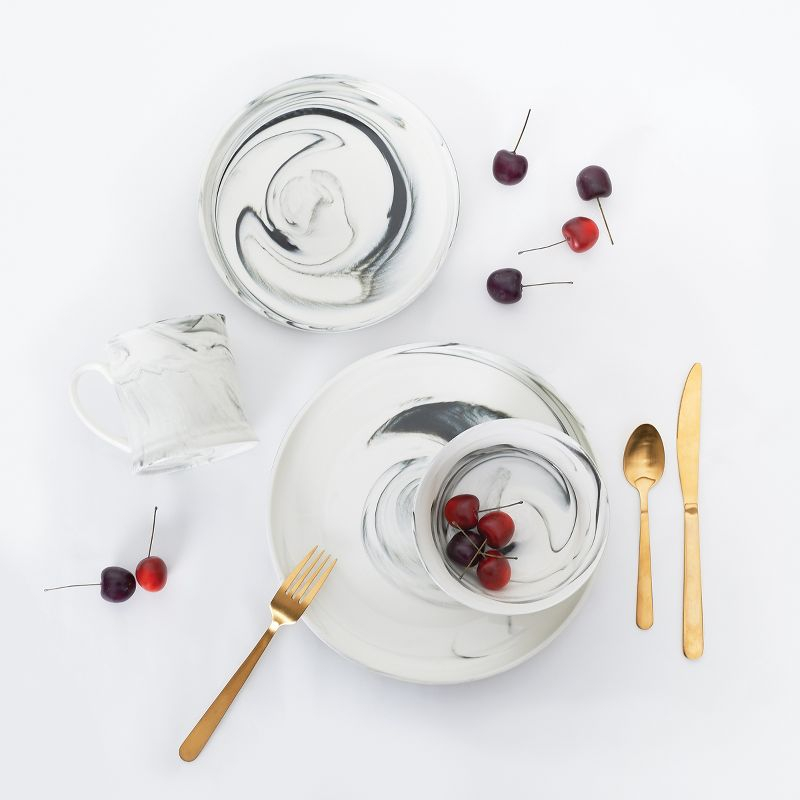 C&F Home Agate Ware Bowl Set Of 4 Swirl Design Farmhouse Decor Decoration 6 x 2.5 Inches.