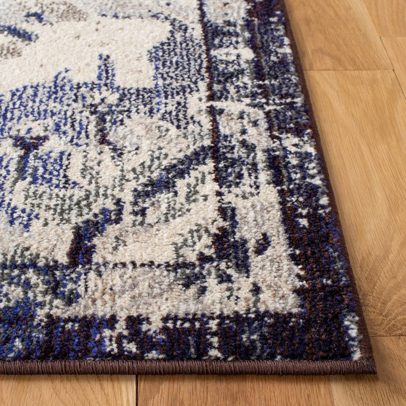 Madison MAD484 Power Loomed Indoor Area Rug - Black Purple/Beige - 4'x6' - Safavieh