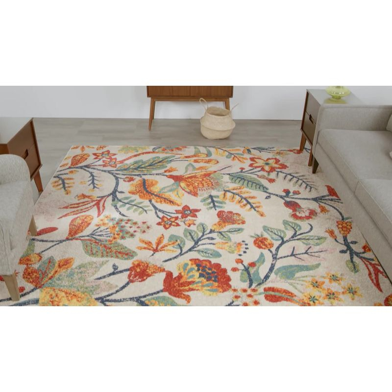 Nourison Allur Botanical Indoor Area Rug Ivory Multicolor 7'10" x 9'10"