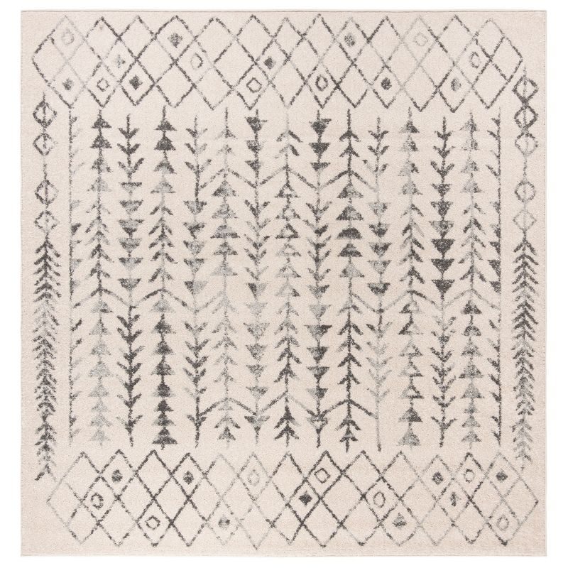 Tulum TUL262 Power Loomed Area Rug - Ivory/Grey - 5'x5' - Safavieh.