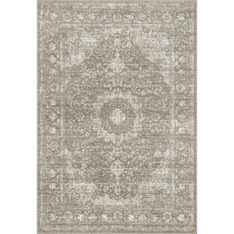 Nuloom Verona Oriental/Persian 5x7 Indoor Area Rug for Living Room Bedroom Dining Room Kitchen, Brown/Off White