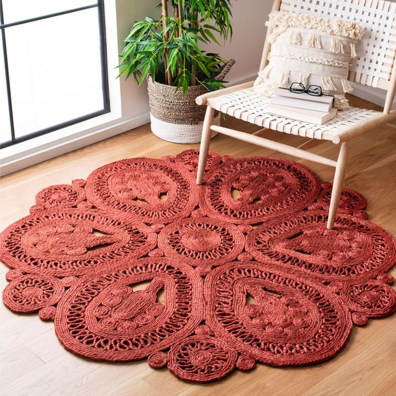 Natural Fiber NF360 Hand Woven Indoor Area Rug - Rust - 5' Round - Safavieh