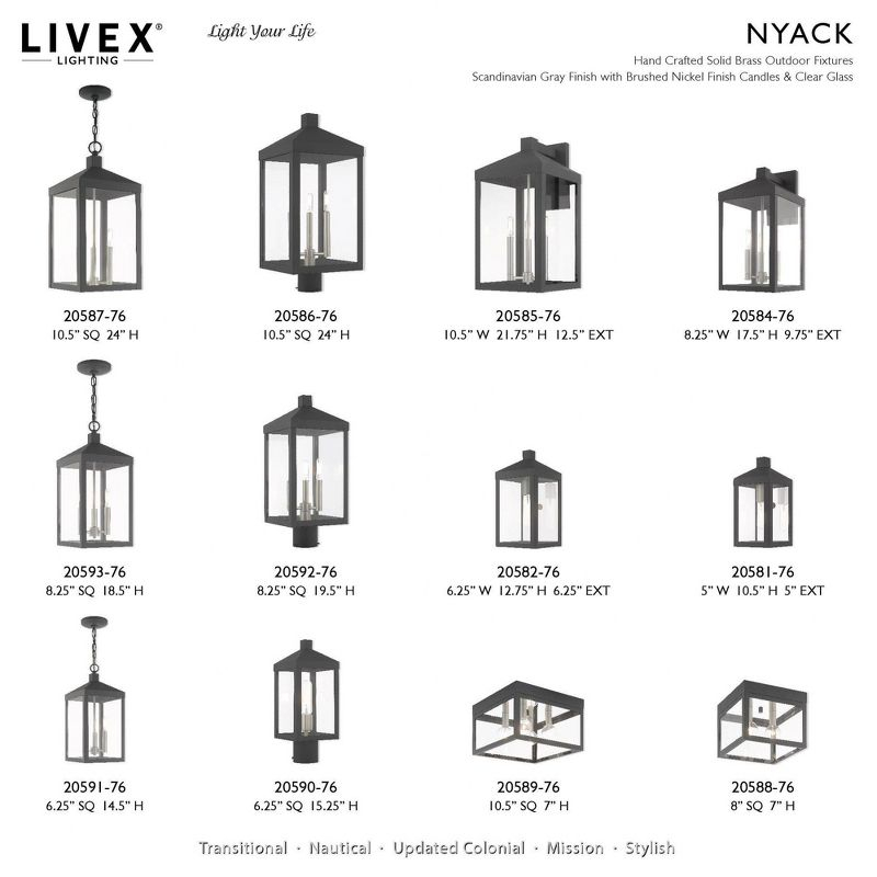 Livex Lighting Nyack 3 - Light Pendant in  Scandinavian Gray