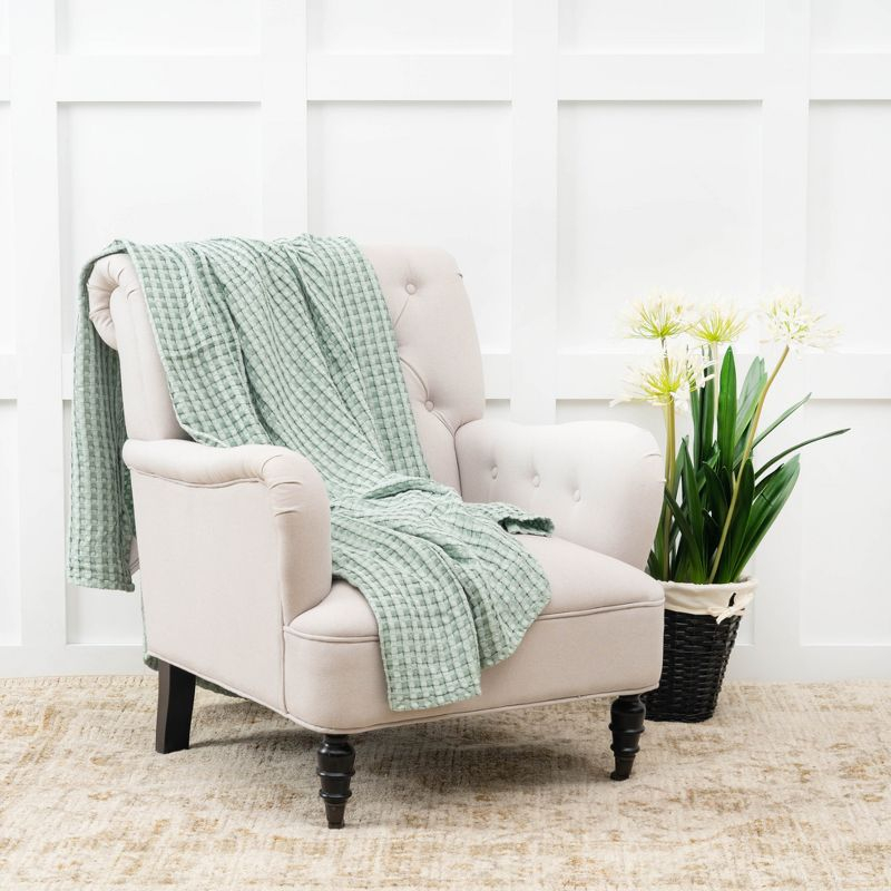 C&F Home Sage Bamboo Cotton Waffle Cooling Throw Blanket