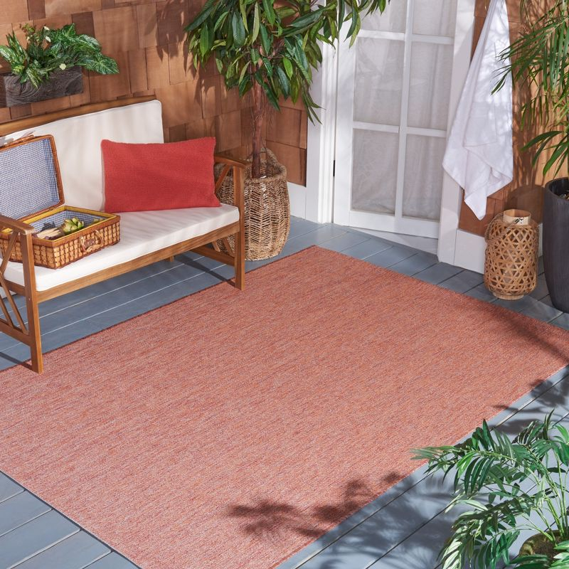Beach House BHS218 Power Loomed Indoor/Outdoor Area Rug - Rust - 4'x6' - Safavieh