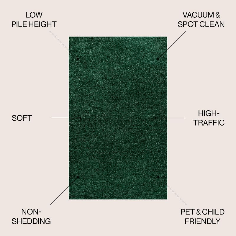 Haze Solid Low-Pile Emerald 10 ft. x 14 ft. Area rug -JONATHAN Y