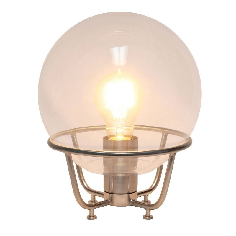 Old World Globe Glass Table Lamp Silver - Lalia Home: Brushed Nickel, No Assembly Required, UL Listed