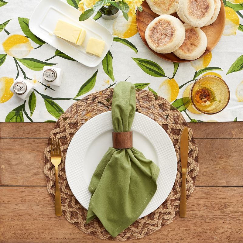 Design Imports  Solid Cotton Napkin Set 6 Piece, Antique Green, 20X20"
