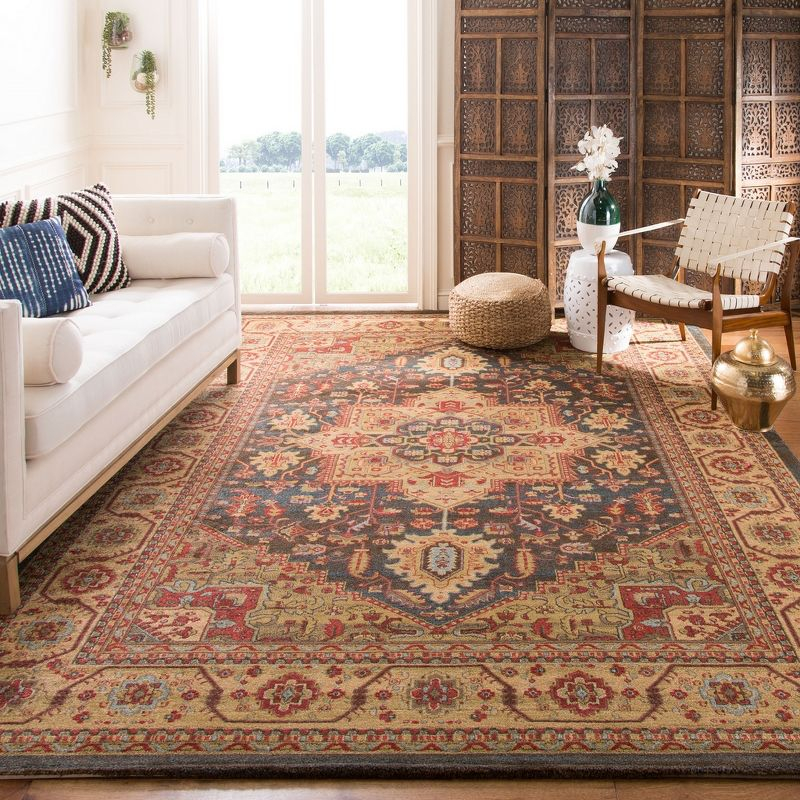 Mahal MAH656 Power Loomed Indoor Area Rug - Navy/Natural - 8'x11' - Safavieh.