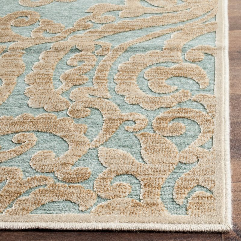 Paradise PAR390 Power Loomed Area Rug - Stone/Aqua - 5'3"x7'6" - Safavieh.