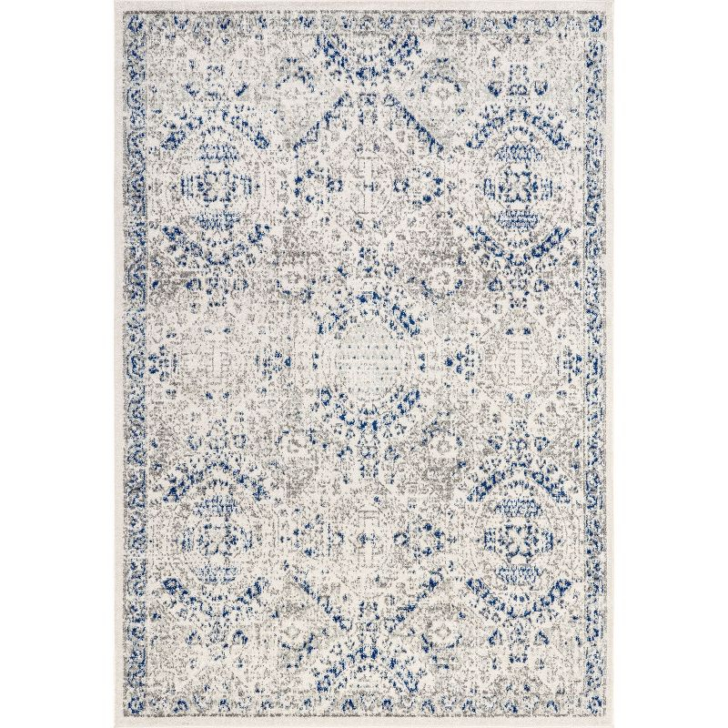 Nuloom Minta Medallion 2x3 Accent Indoor Area Rug for Living Room Bedroom Dining Room Entryway Kitchen, Blue/Off White