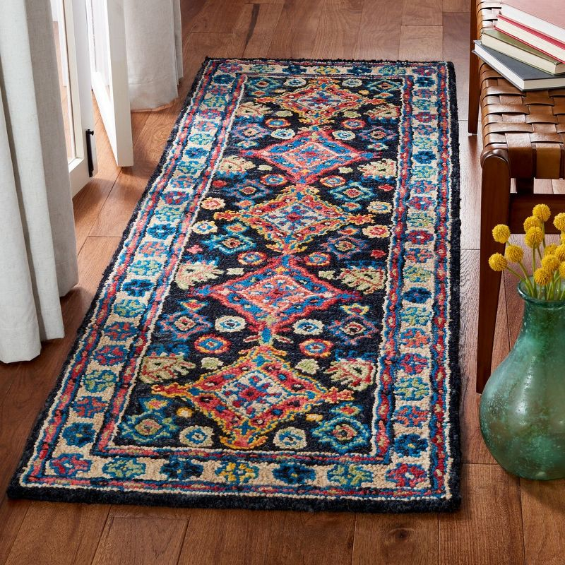 Aspen APN521 Hand Tufted Indoor Accent Rug - Charcoal/Blue - 2'3"x5' - Safavieh
